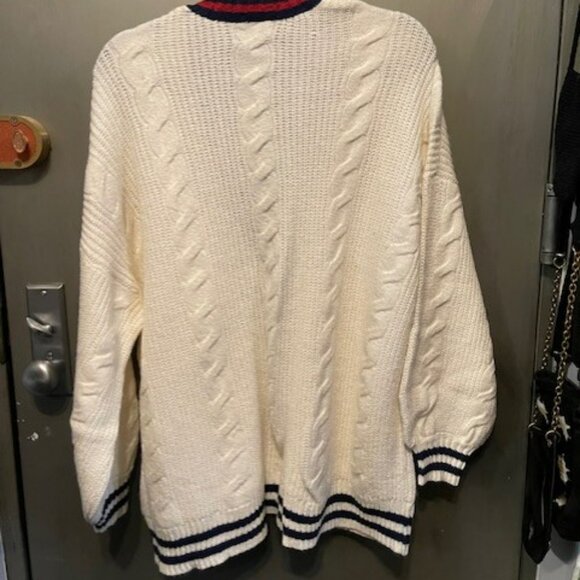 Retro Oversized Cable Knit Button-Up Cardigan - Picture 14 of 16